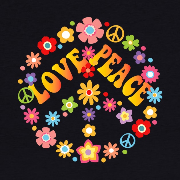 PEACE SIGN LOVE 60s 70s Tie Dye Hippie Costume by deptrai0023